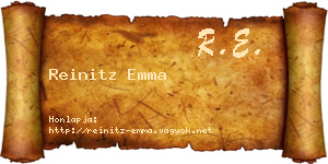 Reinitz Emma névjegykártya